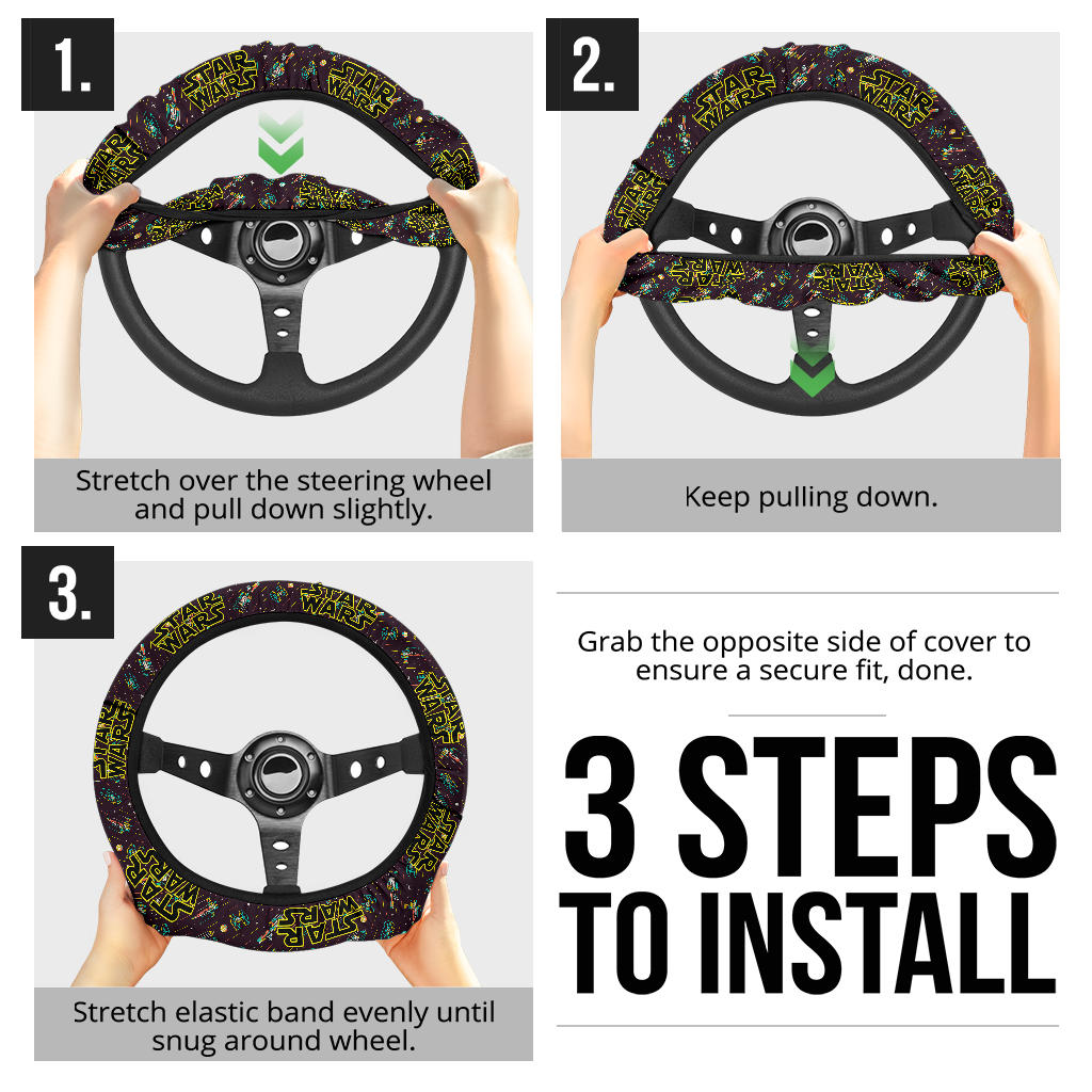 Star Wars Logo Emblem Premium Car Steering Wheel Cover