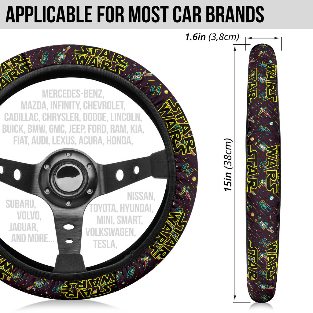 Star Wars Logo Emblem Premium Car Steering Wheel Cover