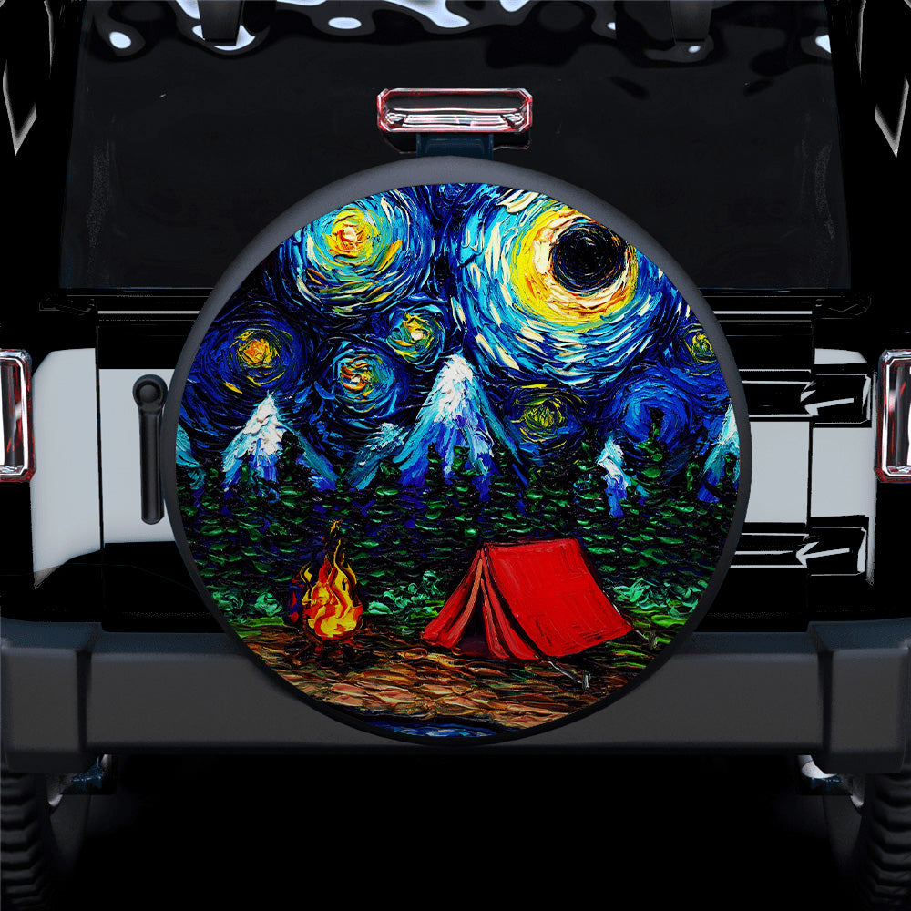 Starry Night Camping Car Spare Tire Cover