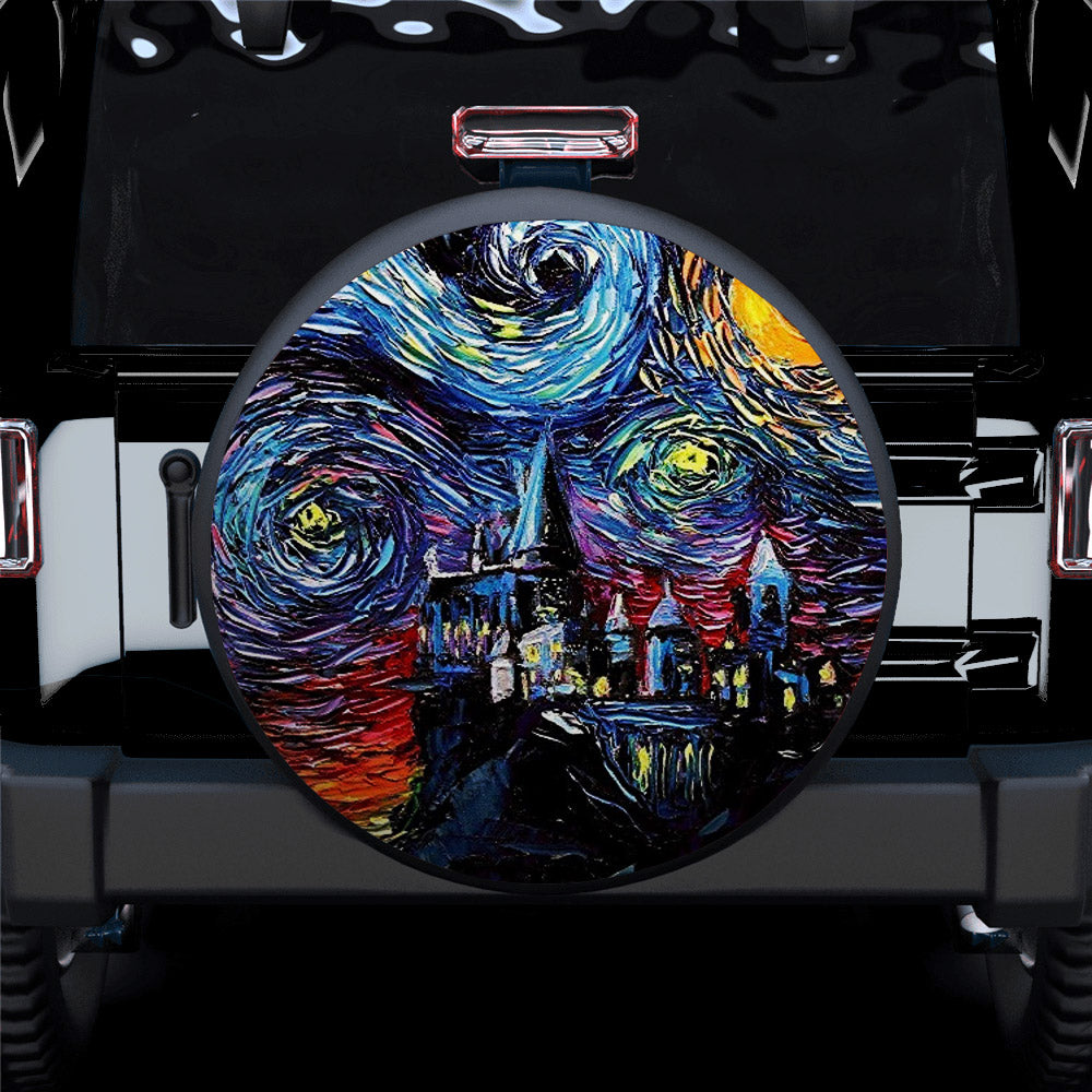 Starry Night Hogwarts Castle Car Spare Tire Cover