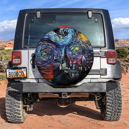 Starry Night Hogwarts Castle Car Spare Tire Cover