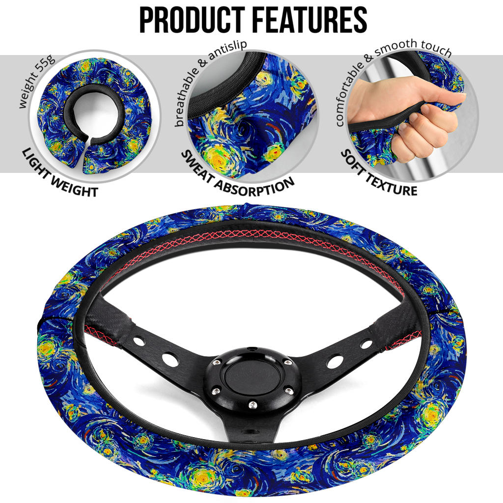 Starry Night Premium Car Steering Wheel Cover