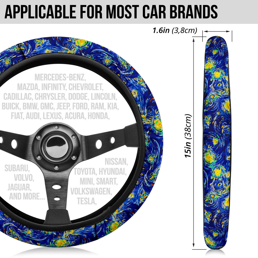 Starry Night Premium Car Steering Wheel Cover