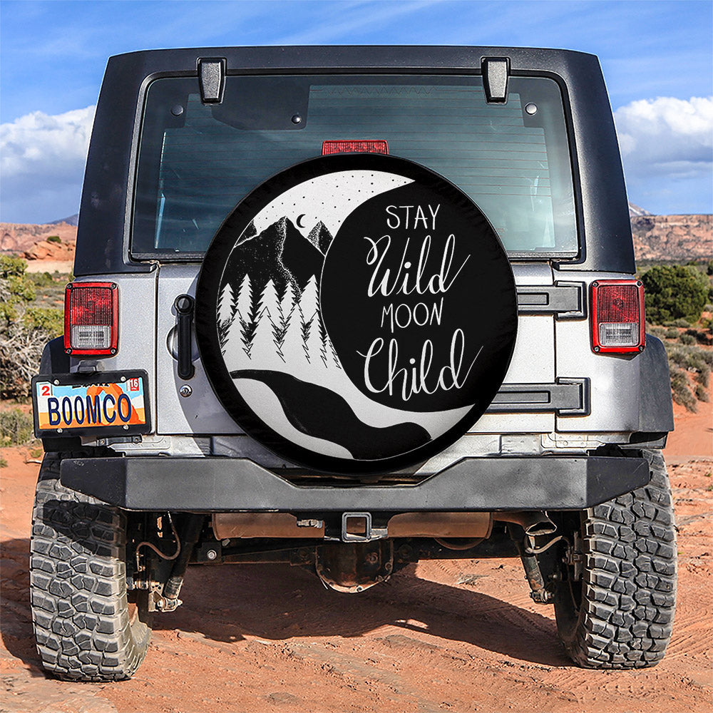 Stay Wild Moon Child Art Car Spare Tire Cover