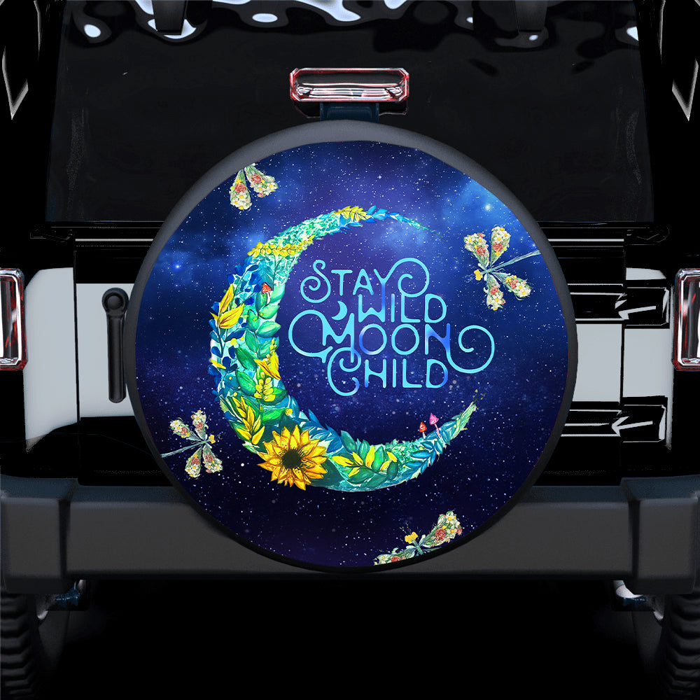 Stay Wild Moon Child Dragonfly Car Spare Tire Cover
