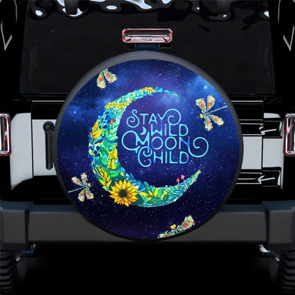 Stay Wild Moon Child Dragonfly Car Spare Tire Cover