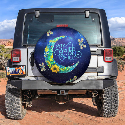 Stay Wild Moon Child Dragonfly Car Spare Tire Cover