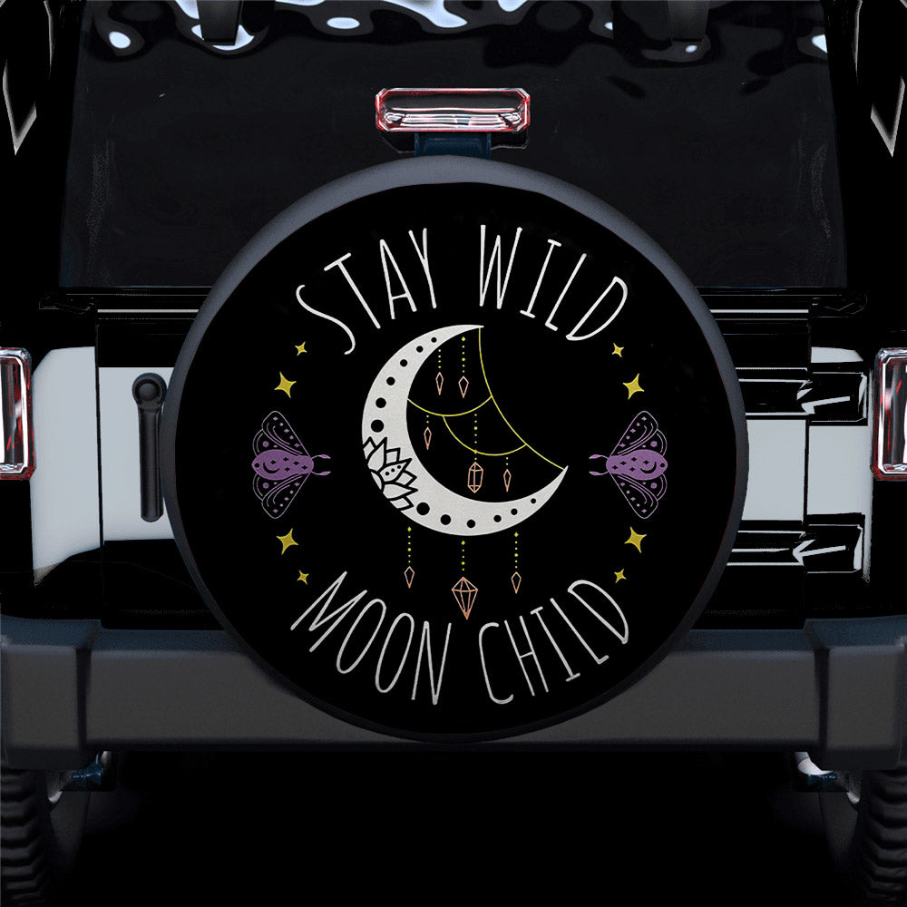 Stay Wild Moon Child Moth Trendy Car Spare Tire Cover