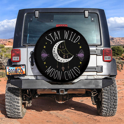 Stay Wild Moon Child Moth Trendy Car Spare Tire Cover
