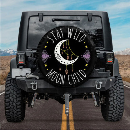 Stay Wild Moon Child Moth Trendy Car Spare Tire Cover