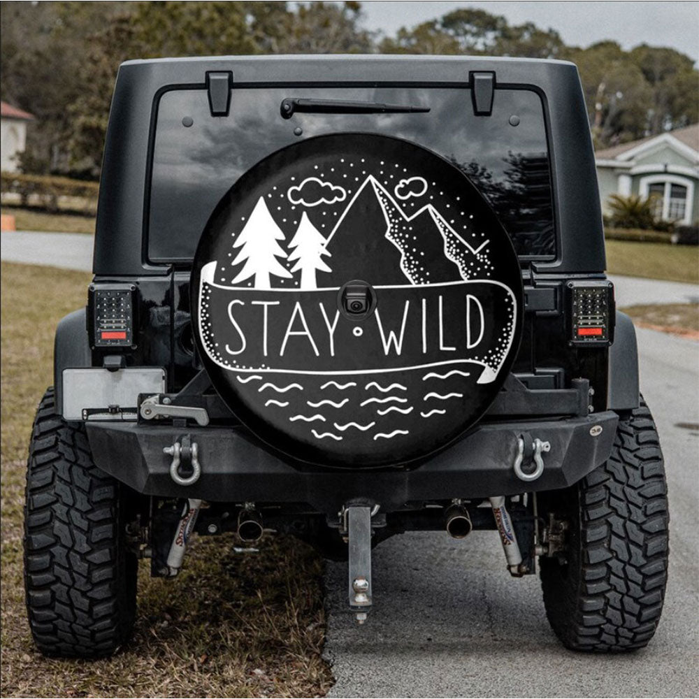 Stay Wild Winter Vibes American Day Car Spare Tire Cover