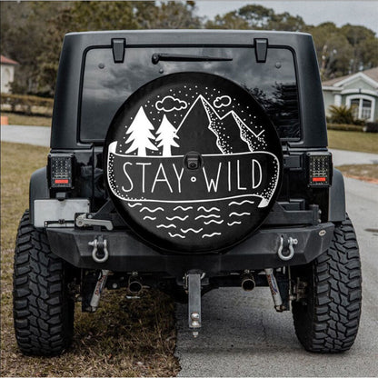 Stay Wild Winter Vibes American Day Car Spare Tire Cover