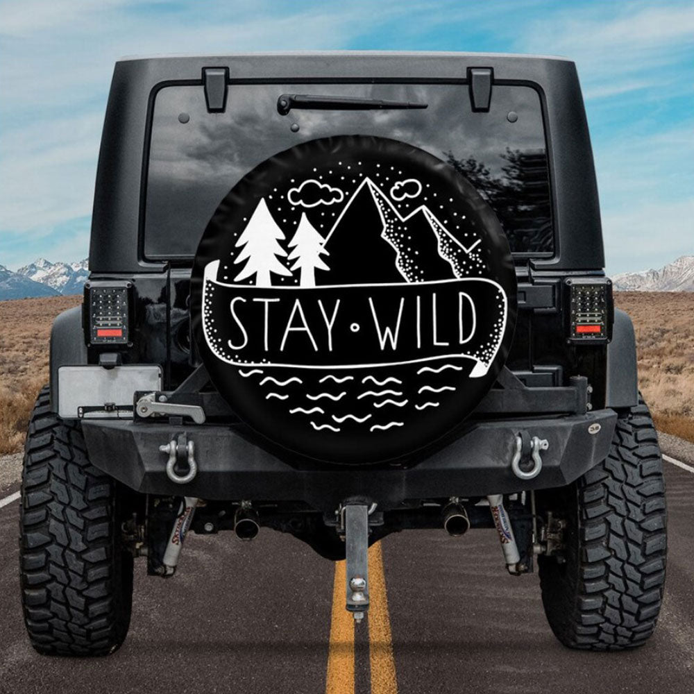 Stay Wild Winter Vibes American Day Car Spare Tire Cover
