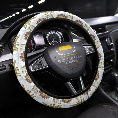 Stegosaurus Pattern Anime Steering Wheel Cover Custom Dinosaur Car Accessories