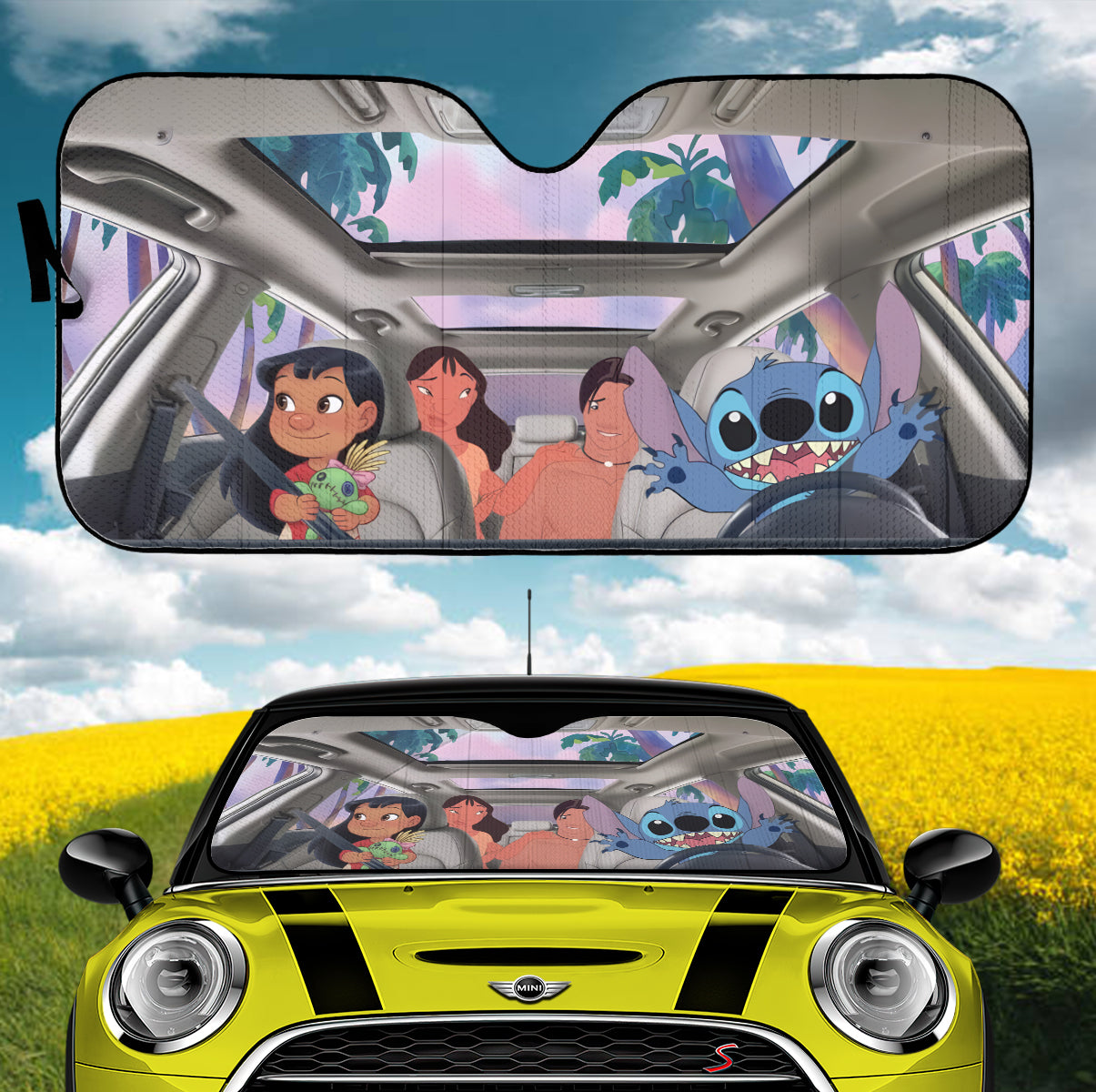 Stitch And Family Car Auto Sunshades