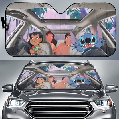 Stitch And Family Car Auto Sunshades