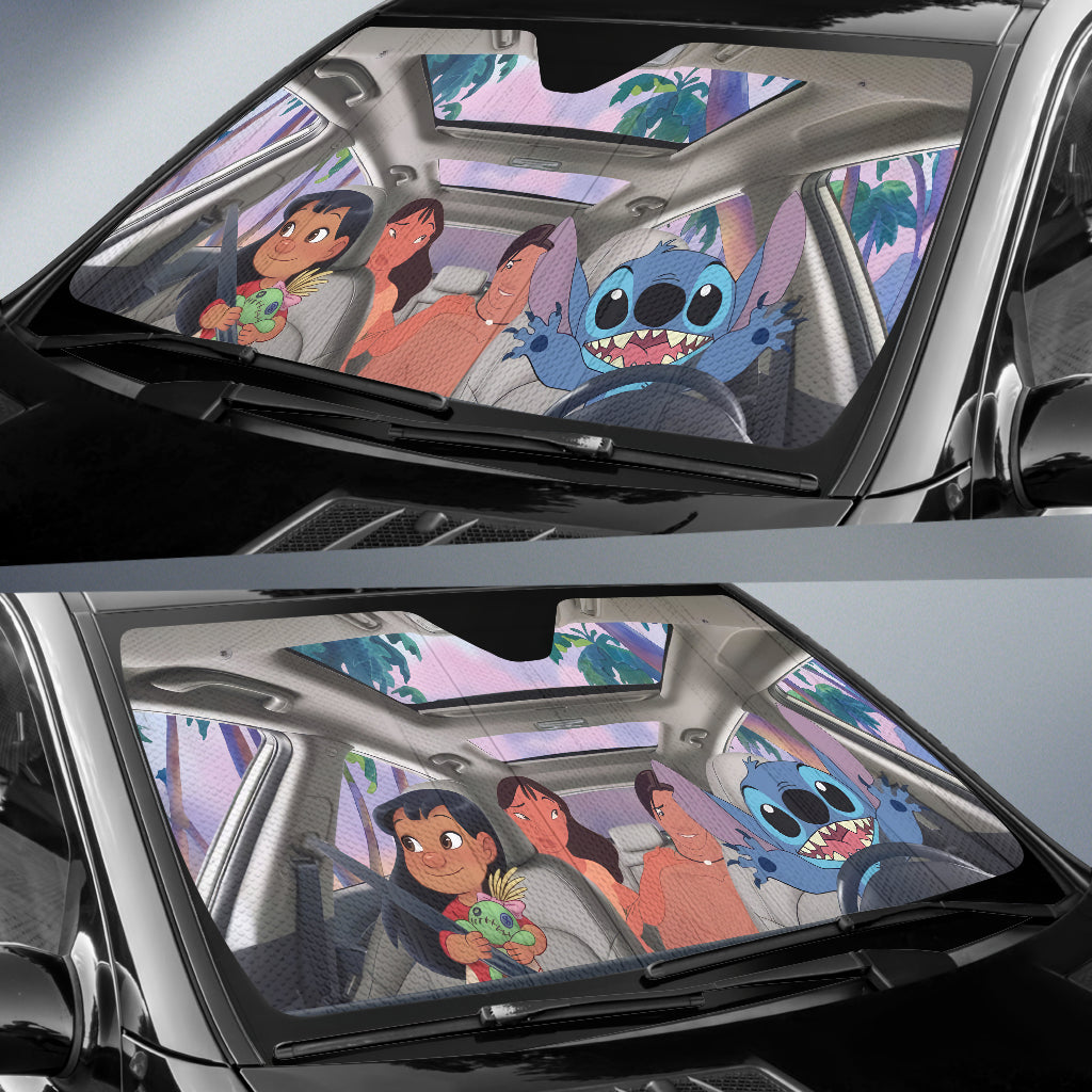 Stitch And Family Car Auto Sunshades