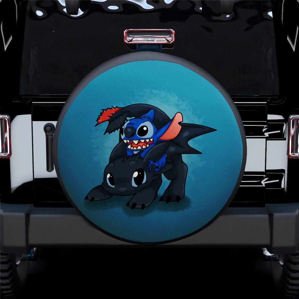 Stitch And Toothless Car Spare Tire Cover