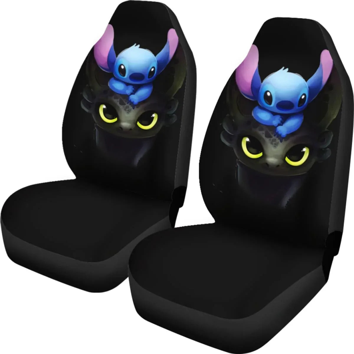 Stitch And Toothless Cute Seat Covers Amazing Best Gift Ideas Universal Fit - PersonalizedFury