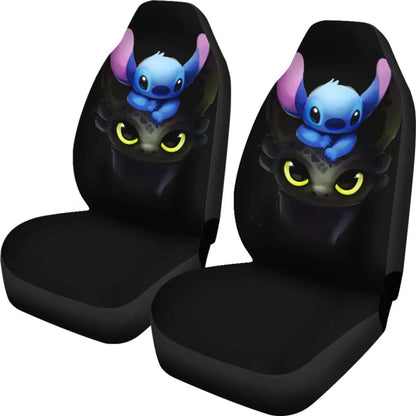 Stitch And Toothless Cute Seat Covers Amazing Best Gift Ideas Universal Fit - PersonalizedFury