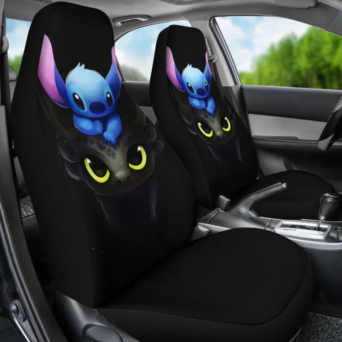 Stitch And Toothless Cute Seat Covers Amazing Best Gift Ideas Universal Fit - PersonalizedFury