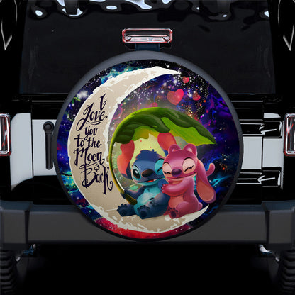 Stitch Angel Love You To The Moon Galaxy Car Spare Tire Cover