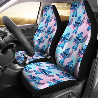 Stitch Bit Car Seat Covers Funny Fan Gift Idea Universal Fit - PersonalizedFury