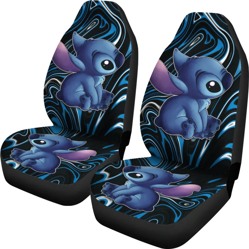 Stitch Car Seat Covers Stitch Liquify Background Car Accessories - PersonalizedFury