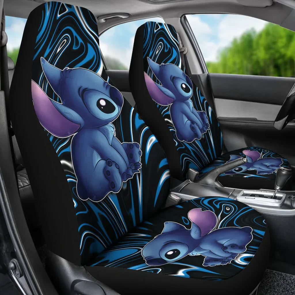 Stitch Car Seat Covers Stitch Liquify Background Car Accessories - PersonalizedFury