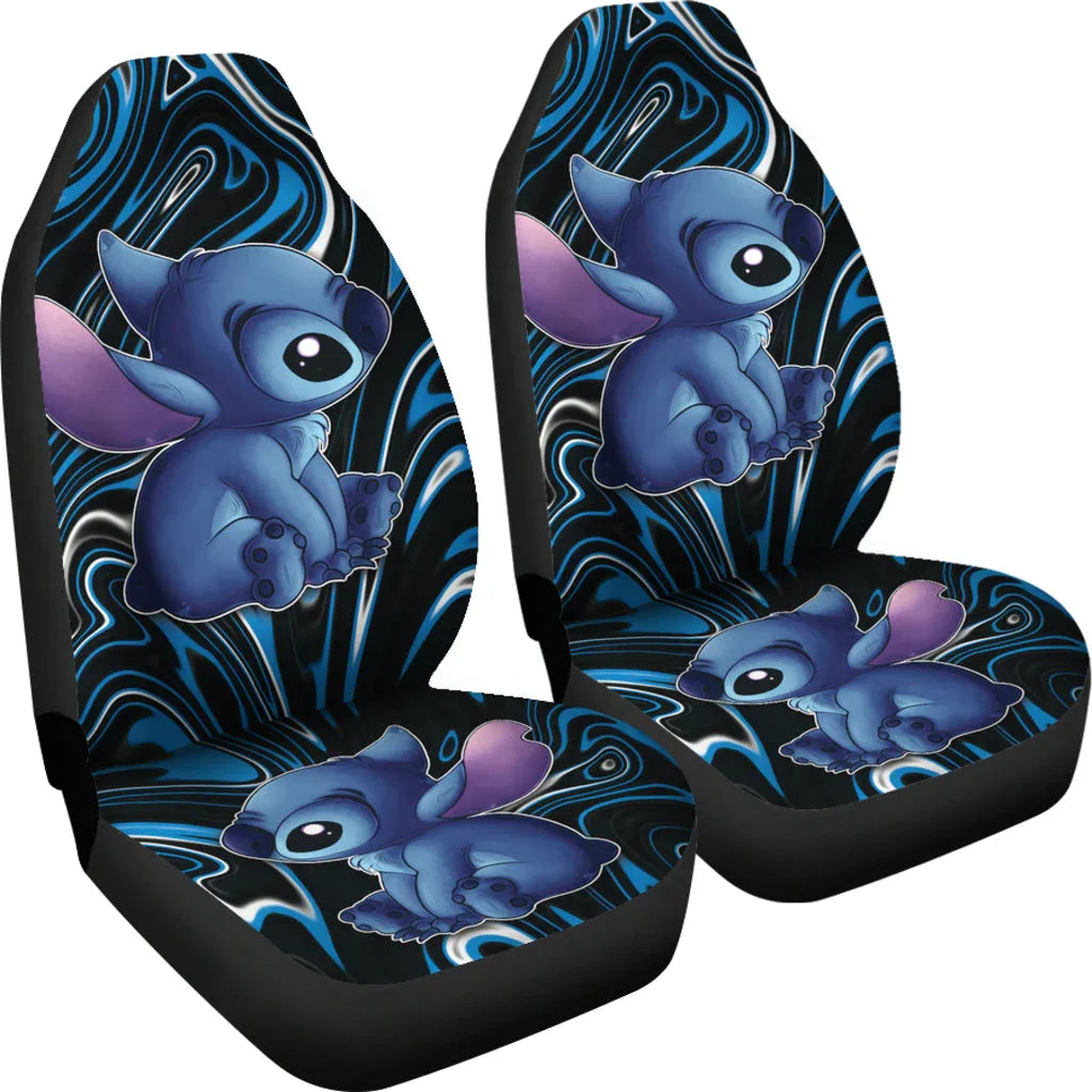 Stitch Car Seat Covers Stitch Liquify Background Car Accessories - PersonalizedFury