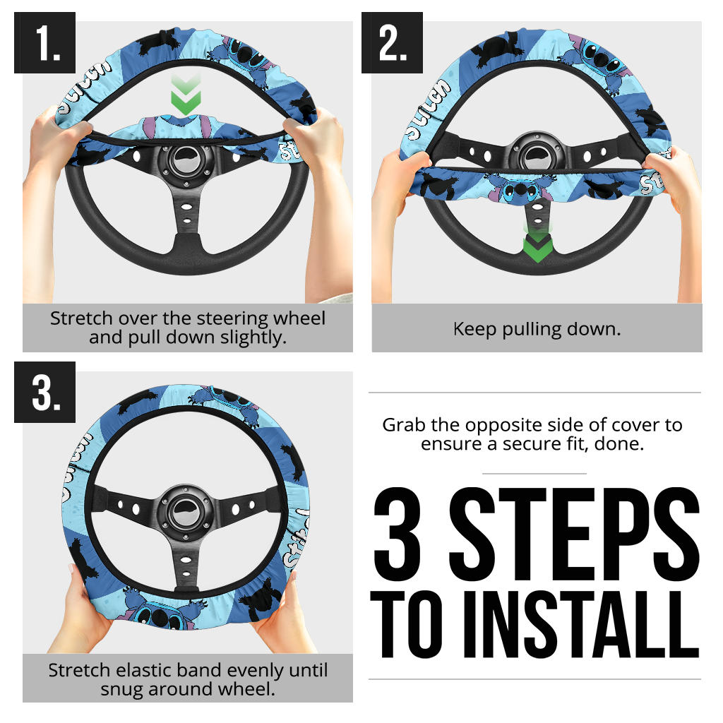 Stitch Car Steering Wheel Cover