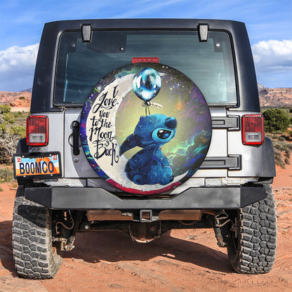Stitch Love You To The Moon Galaxy Spare Tire Cover