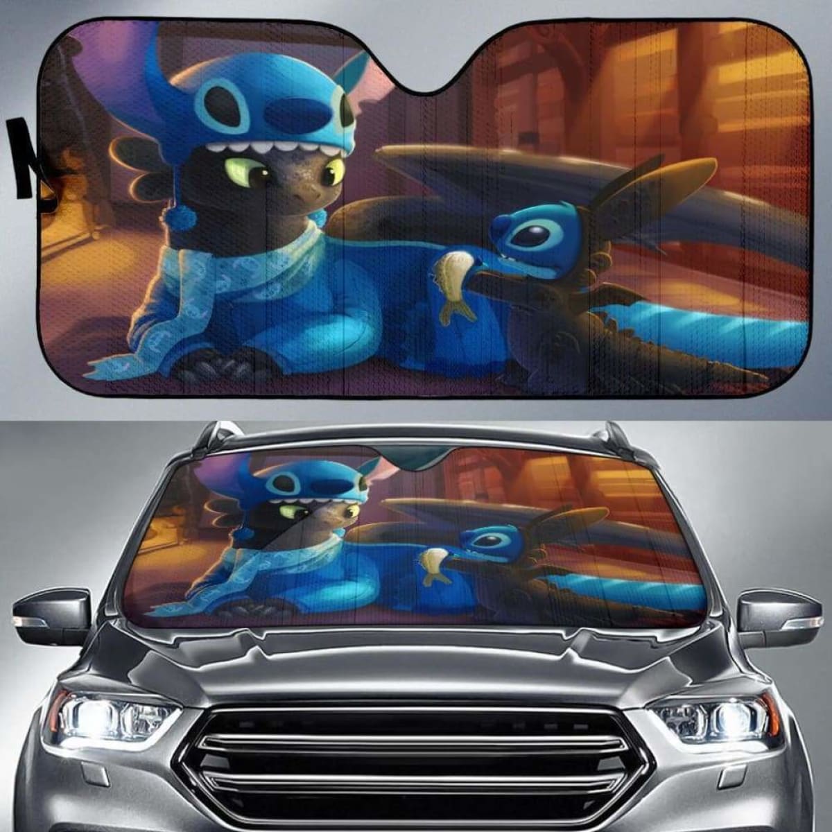 Stitch Toothless Auto Sun Shades 918b Universal Fit