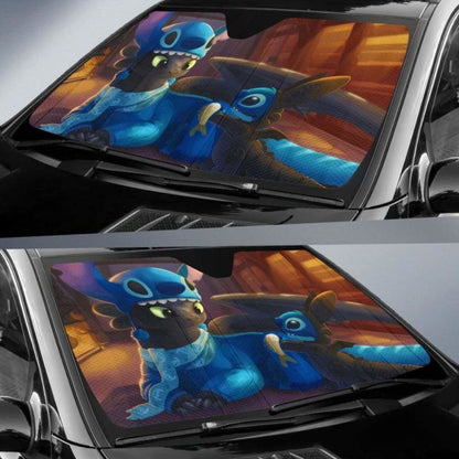 Stitch Toothless Auto Sun Shades 918b Universal Fit