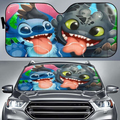 Stitch Toothless Car Auto Sun Shades Universal Fit 051312