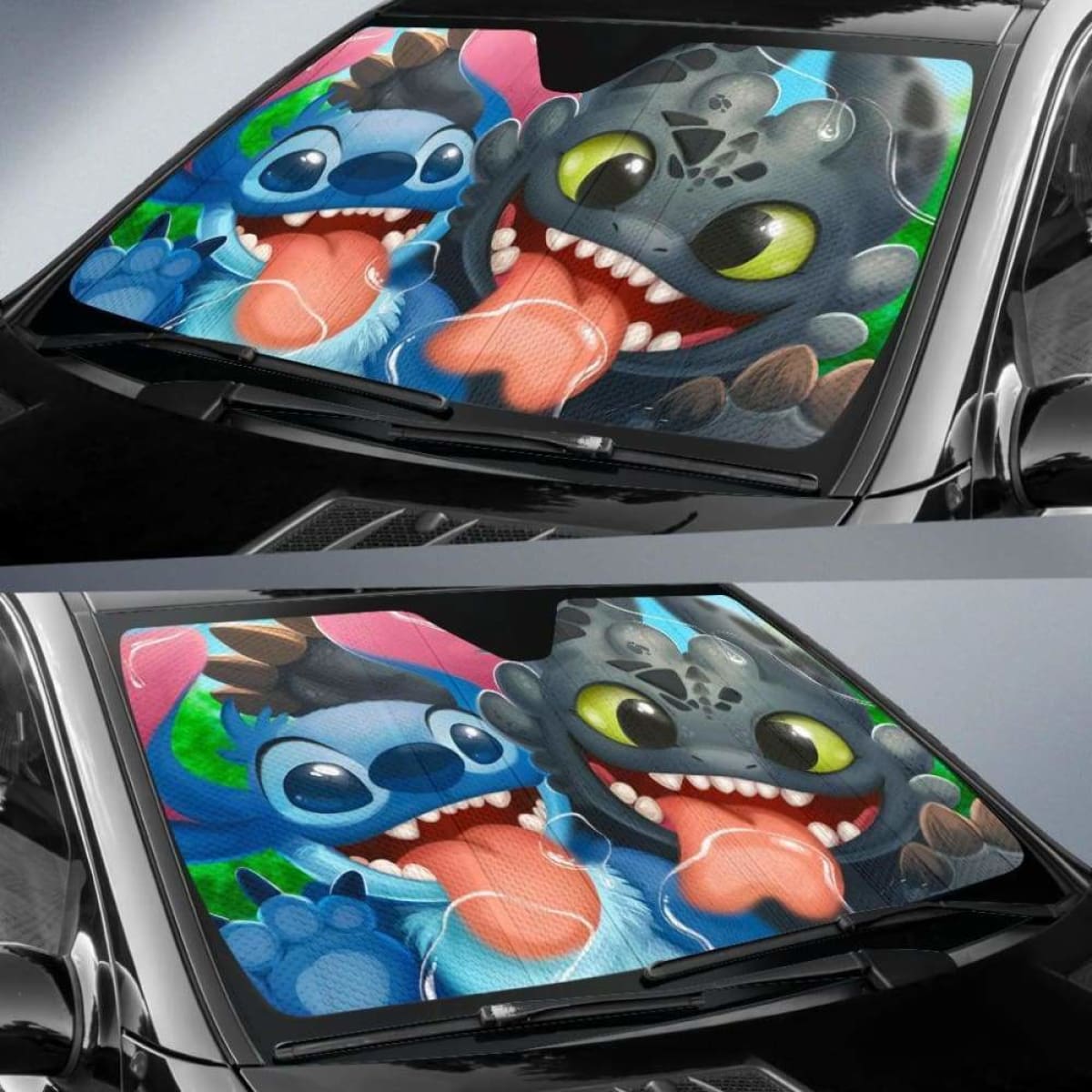 Stitch Toothless Car Auto Sun Shades Universal Fit 051312