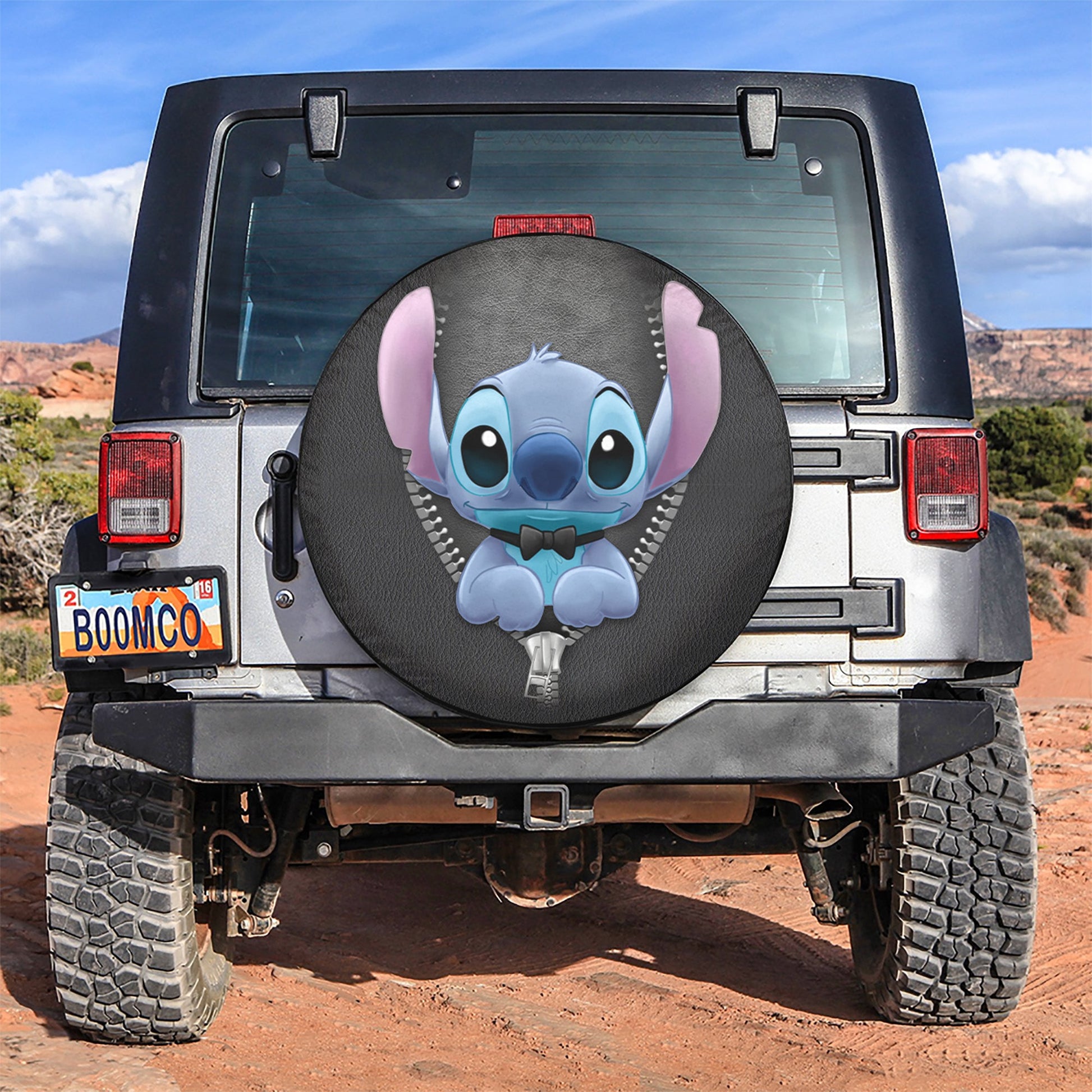 Stitch Wear Bow Zipper Car Spare Tire