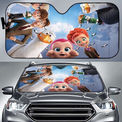 Storks Cute Auto Sun Shades 918b Universal Fit