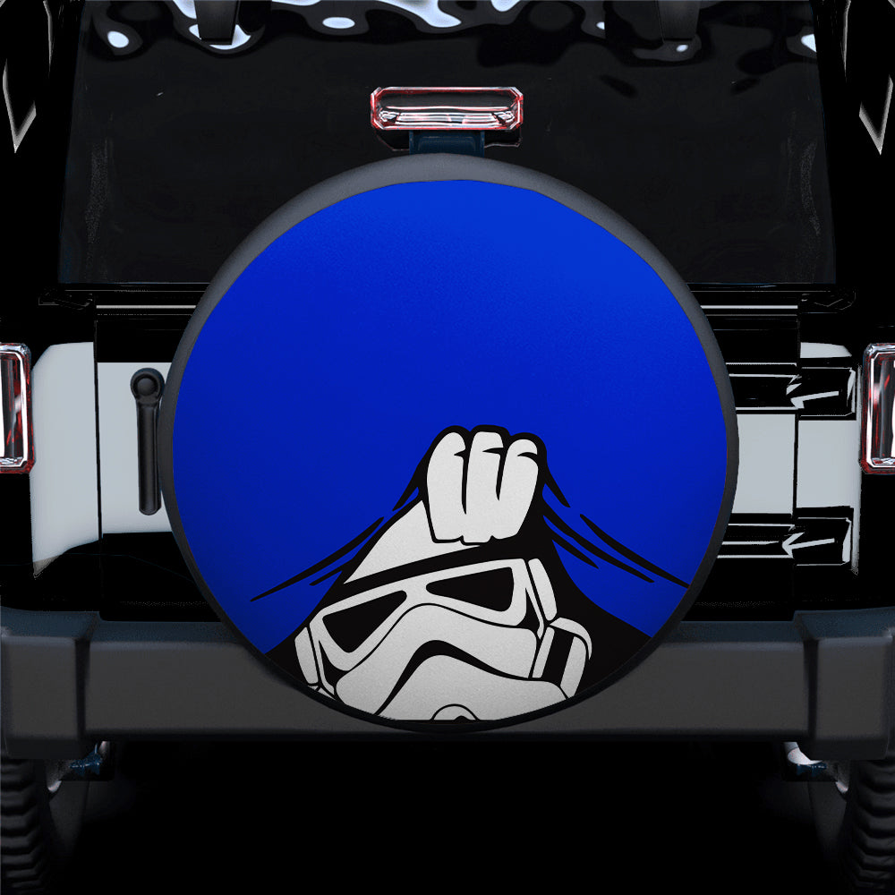 Stormtrooper Peek A Boo Funny Blue Jeep Car Spare Tire Cover