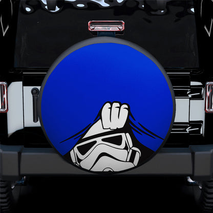 Stormtrooper Peek A Boo Funny Blue Jeep Car Spare Tire Cover