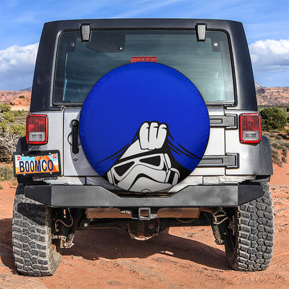 Stormtrooper Peek A Boo Funny Blue Jeep Car Spare Tire Cover