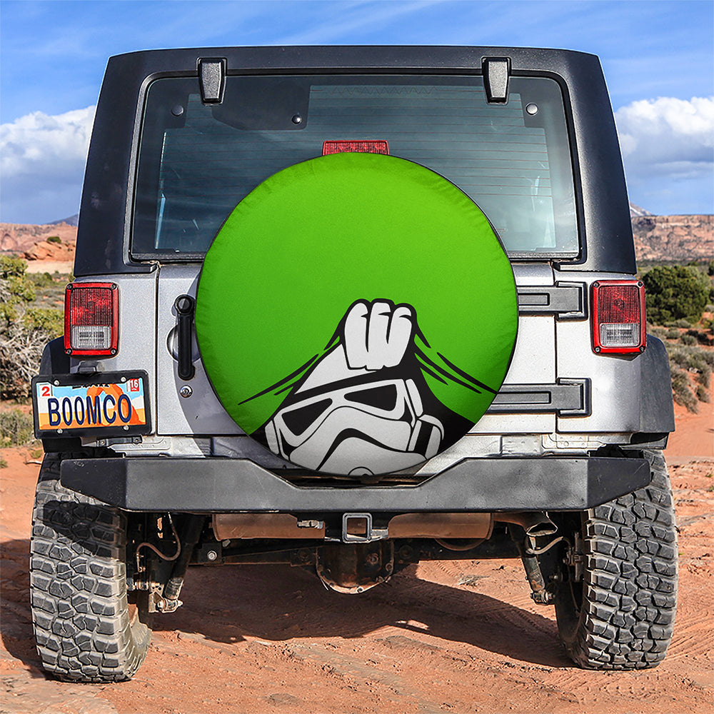 Stormtrooper Peek A Boo Funny Green Jeep Car Spare Tire Cover