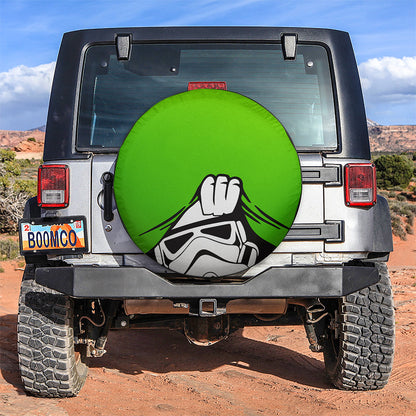 Stormtrooper Peek A Boo Funny Green Jeep Car Spare Tire Cover
