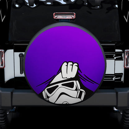 Stormtrooper Peek A Boo Funny Purple Jeep Car Spare Tire Cover