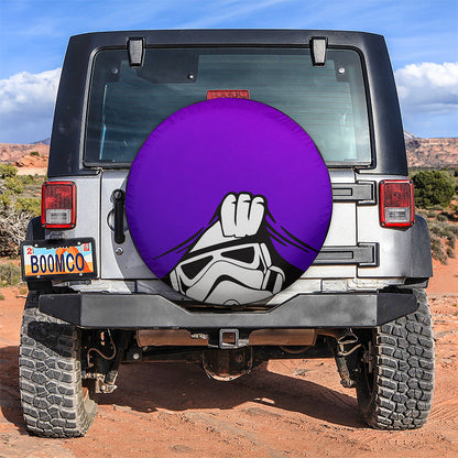 Stormtrooper Peek A Boo Funny Purple Jeep Car Spare Tire Cover