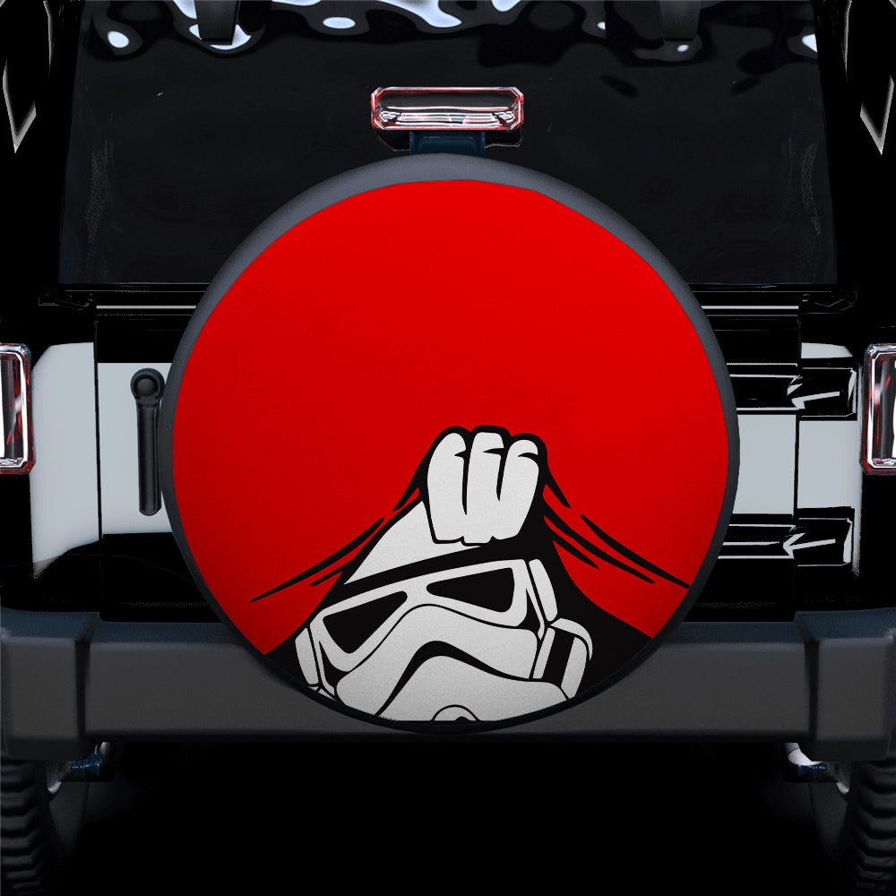 Stormtrooper Peek A Boo Funny Red Jeep Car Spare Tire Cover