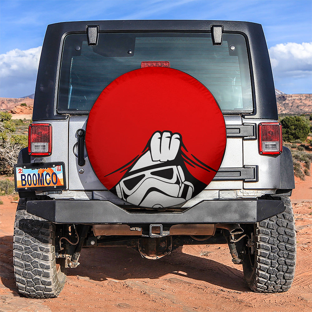 Stormtrooper Peek A Boo Funny Red Jeep Car Spare Tire Cover