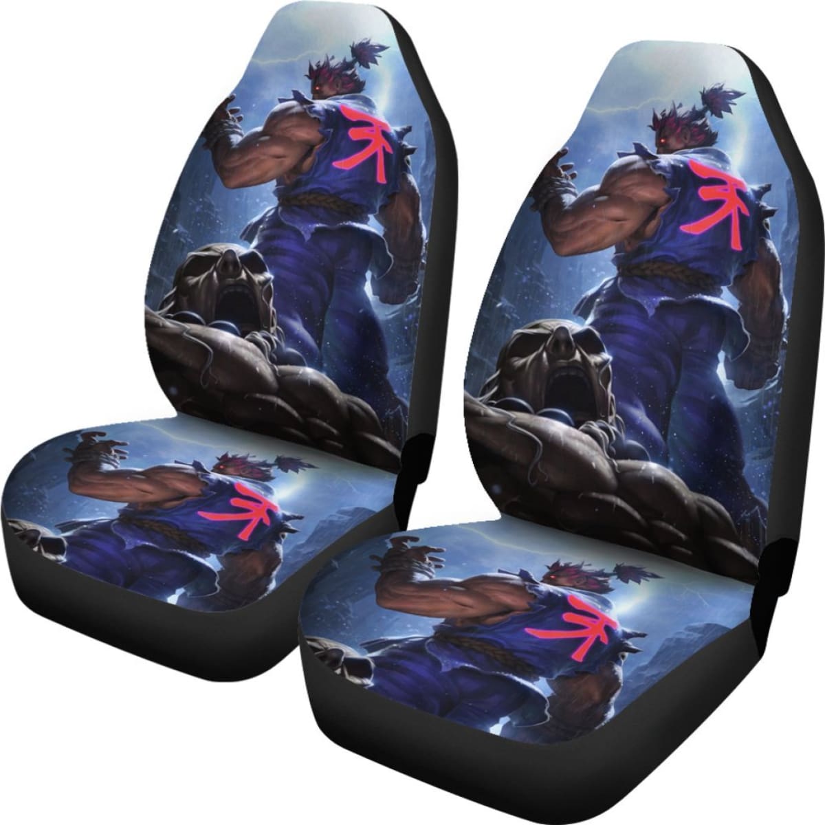 Street Fighter Akuma Car Seat Covers Amazing Gitf Universal Fit 173905