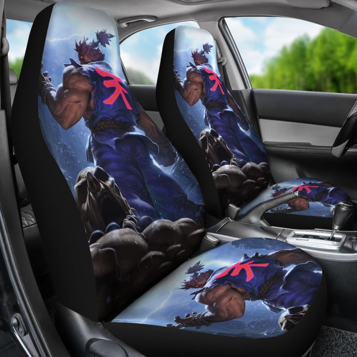 Street Fighter Akuma Car Seat Covers Amazing Gitf Universal Fit 173905