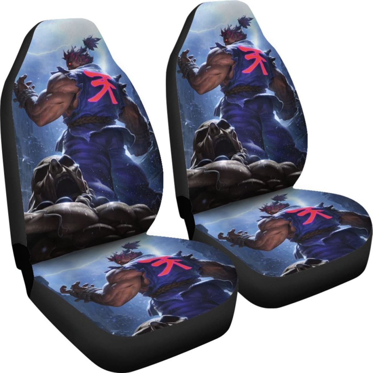 Street Fighter Akuma Car Seat Covers Amazing Gitf Universal Fit 173905